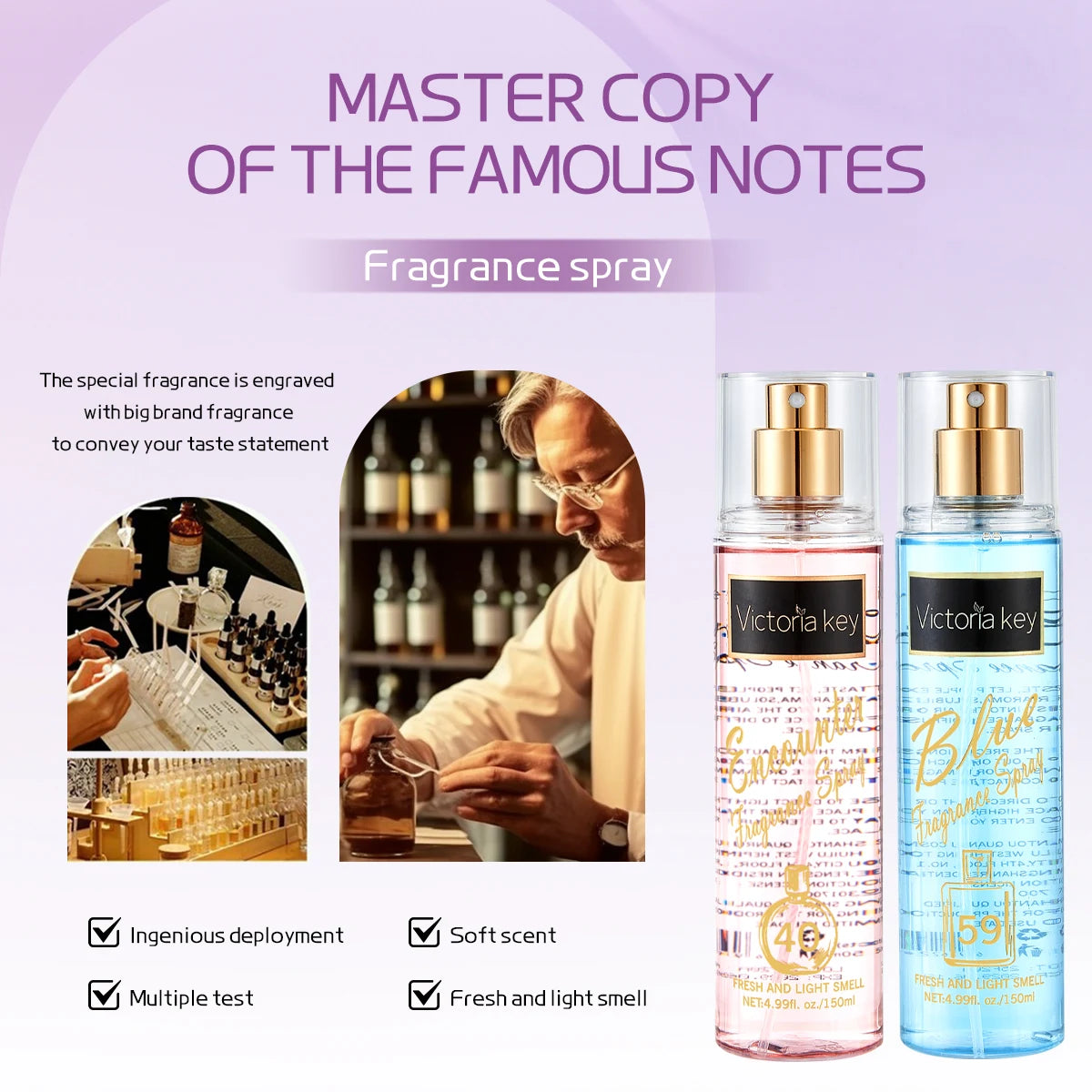 Parfum brésilien Victoria Key 150 ml. Jusqu'à 5 séries au choix, servant de désodorisant d'air, adapté aussi bien à l'intérieur qu'à l'extérieur.